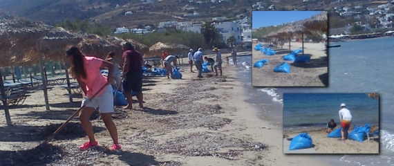 Πάρος: Καθαρισμός της παραλίας στα Λιβάδια