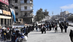 Σφυροκόπημα από πυρά του πυροβολικού στο Χαλέπι μετά την από αέρος σιγή