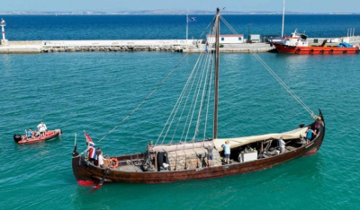 Δείτε βίντεο: Το ιστορικό πλοίο των Βίκινγκς «Saga Farmann» στη Χίο
