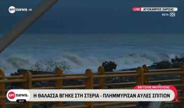 Αγιόκαμπος Λάρισας: Πλημμύρισαν δρόμοι, κορμοί δέντρων έκλεισαν την κυκλοφορία (Βίντεο)