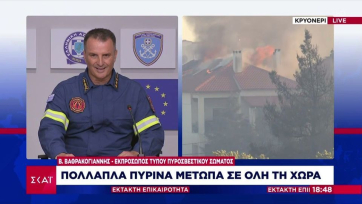 Βαθρακογιάννης για τις φωτιές σε όλη την Ελλάδα: Τα δύσκολα είναι μπροστά μας (Βίντεο)