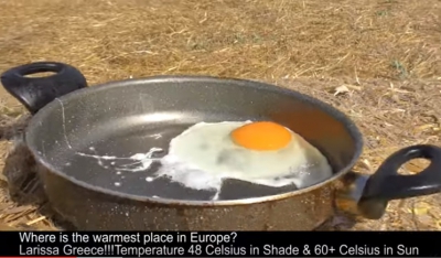 Viral video – Καύσωνας: Στη Λάρισα τηγανίζουν αυγά στον… ήλιο!