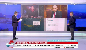 Ισχυρός σεισμός 6,1 Ρίχτερ στην Κάσο, με προειδοποίηση για τσουνάμι – Τι λένε Λέκκας και Καραστάθης (βίντεο)