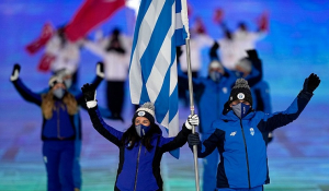 Η Ελληνική Σημαία άνοιξε την παρέλαση των 91 χωρών,  στην Τελετή Έναρξης των 24ων Χειμερινών Ολυμπιακών Αγώνων