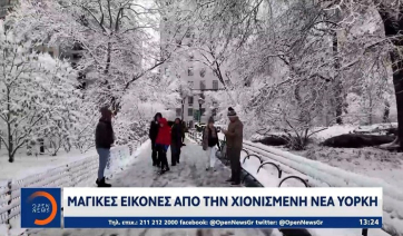 Λευκά Χριστούγεννα στη Νέα Υόρκη (Βίντεο)