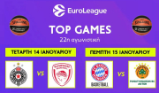 Euroleague: Στο Βελιγράδι με Παρτιζάν ο Ολυμπιακός, στο Μόναχο με Μπάγερν ο Παναθηναϊκός