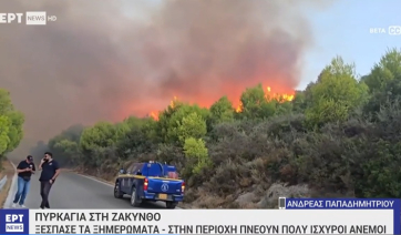 Σε πλήρη εξέλιξη η μεγάλη πυρκαγιά στη Ζάκυνθο - Εκκενώθηκαν Αγαλάς και Κερί (βίντεο)