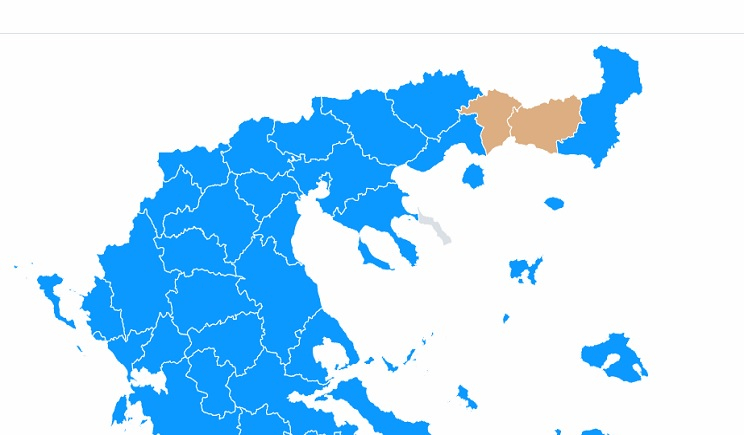 Ευρωεκλογές: Mπλε ο χάρτης της Ελλάδας – Δύο νομοί πράσινοι και δύο που εγείρουν σοβαρούς προβληματισμούς