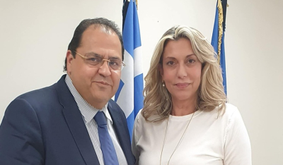Συνάντηση Δημάρχου Αμοργού Ελευθερίου Καραΐσκου με την Υφυπουργό Τουρισμού Άννα Καραμανλή