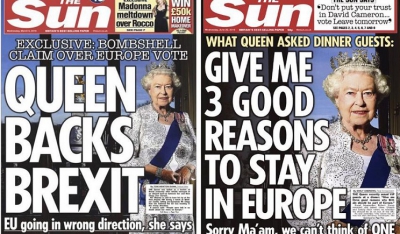 Η «Sun» ρίχνει στη μάχη του Brexit και τη Βασίλισσα