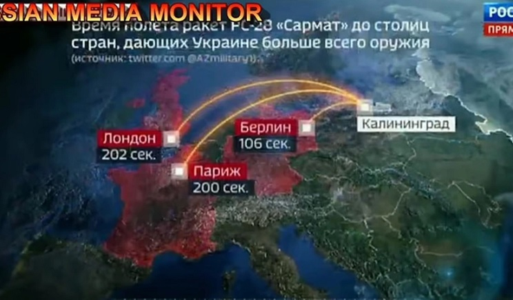 Ρωσική τηλεόραση: Εδειξαν προσομοίωση πυρηνικής επίθεσης -Σε δευτερόλεπτα καταστρέφονται Λονδίνο, Παρίσι, Βερολίνο
