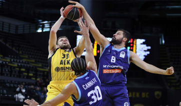 Basket League: Η Μύκονος «πλήρωσε» το κακό της β' ημίχρονο και ηττήθηκε βαριά από την ΑΕΚ