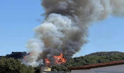 Φωτιά σε δασική περιοχή της Ρόδου – Μήνυμα απο το 112