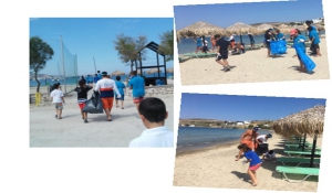 Καθαρισμός της παραλίας των Λιβαδιών της Παροικίας Πάρου