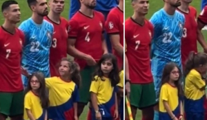 Euro 2024, Πορτογαλία: Κοριτσάκι που συνόδευε τους παίκτες άγγιξε τον Κριστιάνο Ρονάλντο για να πιστέψει πως είναι αληθινός και τρελάθηκε