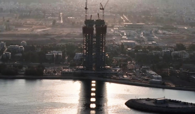 Riviera Tower: Εντυπωσιακά πλάνα από τον ουρανοξύστη που έφτασε ήδη τα 113 μέτρα ύψος