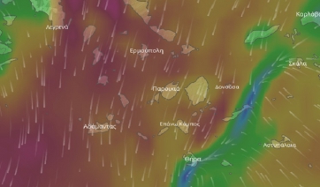 Θυελλώδεις άνεμοι , ισχυρές βροχές και πτώση θερμοκρασίας στις Κυκλάδες