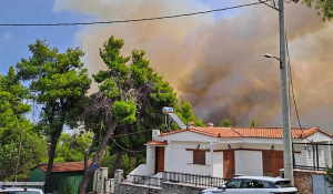 Φωτιά στην Σταμάτα: Καίει δασική έκταση - Μήνυμα από το 112 στους κατοίκους