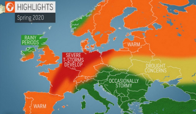 Accuweather: Τι καιρό θα κάνει την άνοιξη στην Ευρώπη -Αρκετές βροχές στην Ελλάδα
