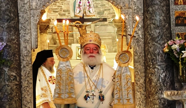 Πάρος, Ι.Ν Παναγίας Εκατονταπυλιανής: Θεία Λειτουργία προεξάρχοντος του Μακαριωτάτου Πατριάρχη Αλεξανδρείας
