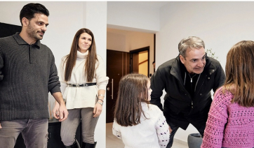 Με ζευγάρι που αγόρασε διαμέρισμα στο Γαλάτσι με το πρόγραμμα «Σπίτι μου» συναντήθηκε ο Μητσοτάκης
