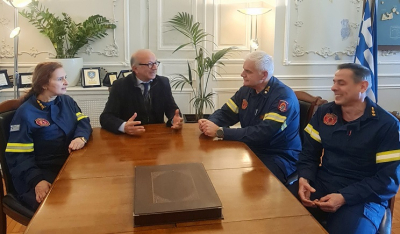 «Συνάντηση γνωριμίας Γ. Λεονταρίτη με τη νέα ηγεσία του Πυροσβεστικού Σώματος»