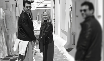 Ντορέττα Παπαδημητρίου και Γιώργος Γεροντιδάκης πιασμένοι χέρι χέρι στη Μύκονο